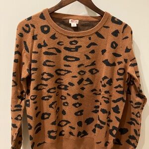 Leopard Print Brown Sweater